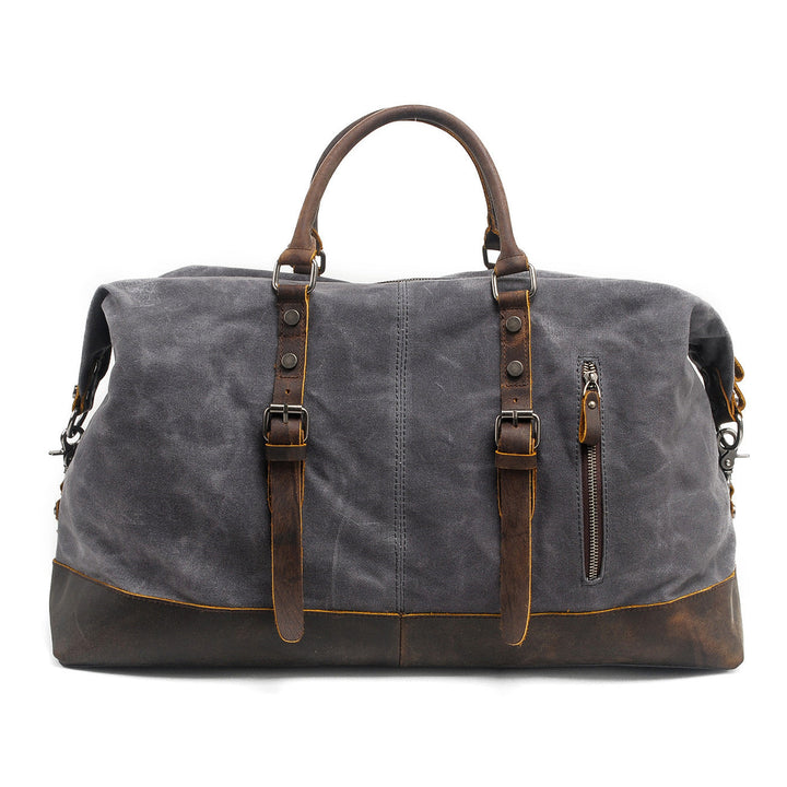 DOOLIN waxed canvas weekender in Light Grey