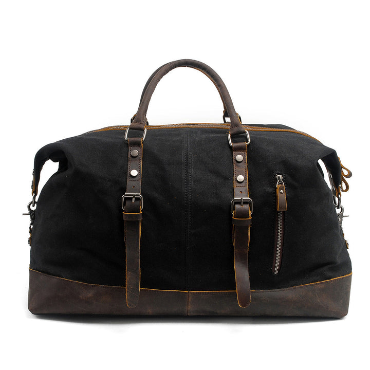 DOOLIN waxed canvas weekender in Black