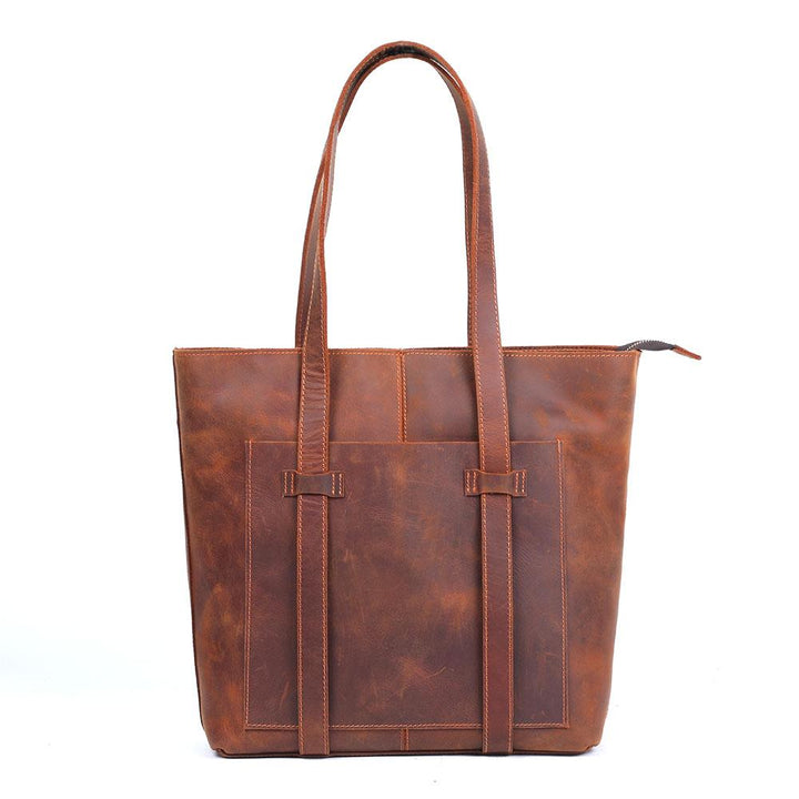 Coffee Leather Tote Bag | WHITEFISH