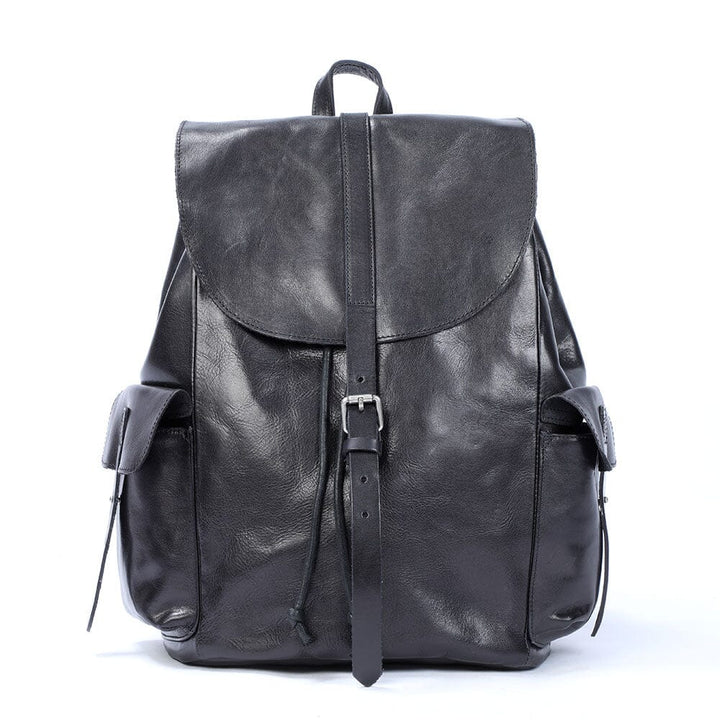 Small Black Leather Backpack | SARATOGA